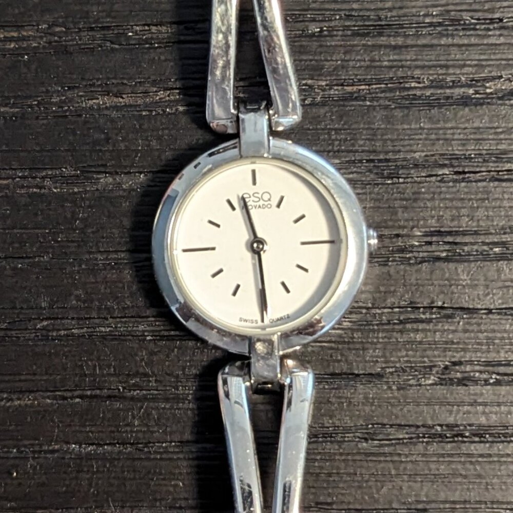 Movado esq women's silver bracelet watch